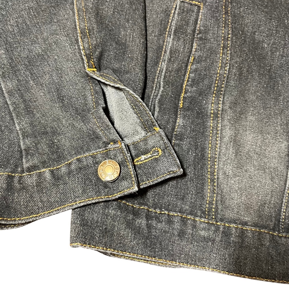 Men's Dark Blue Jean Wash Denim Casual Button Down Jacket - Picture 4 of 7